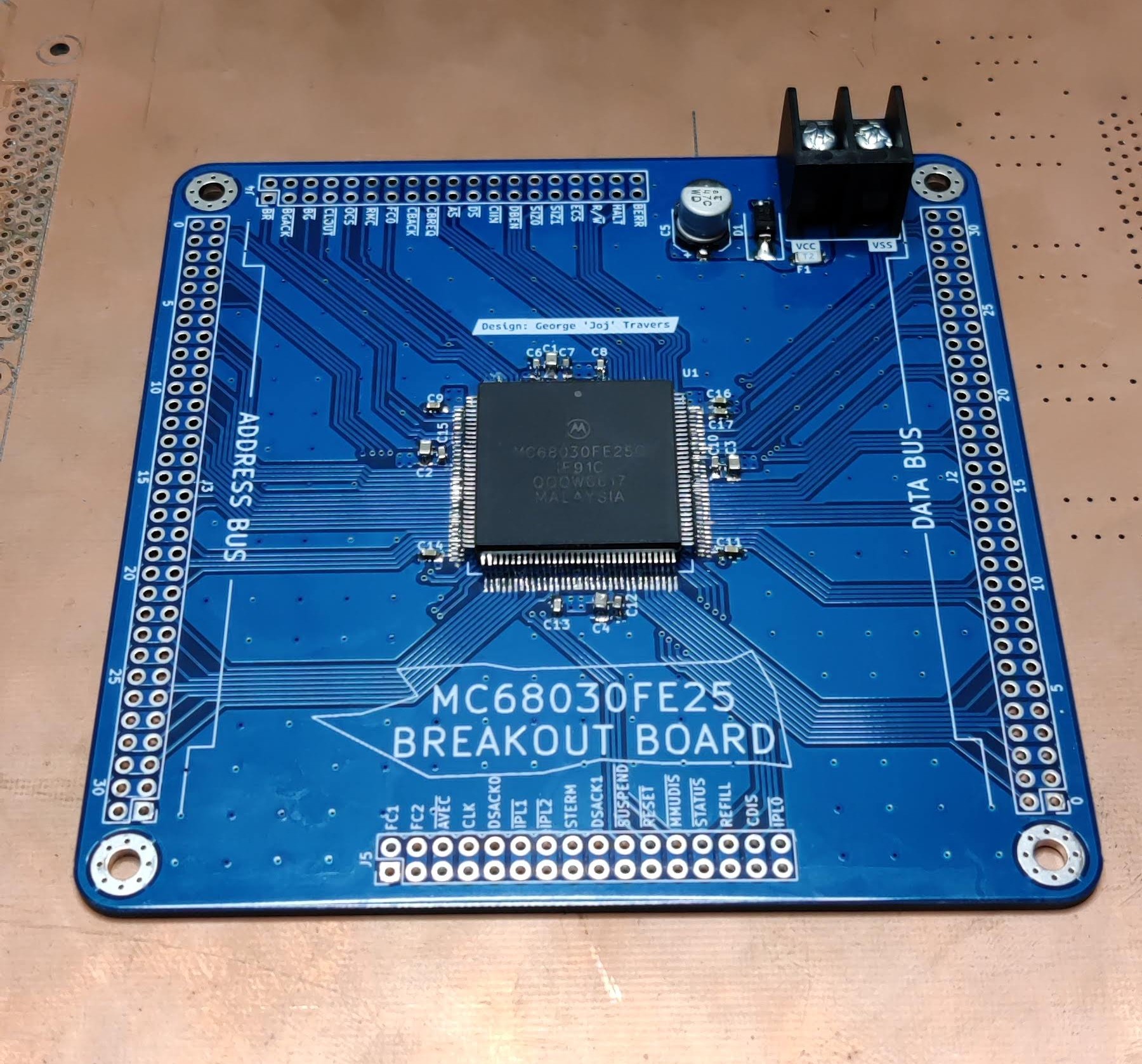 The finished PCB with components